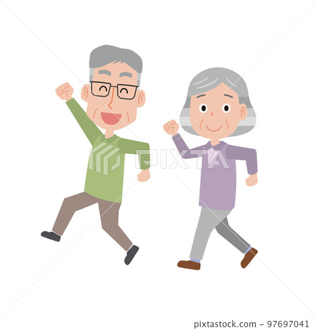 高高興興地走的年長夫婦 高高興興地走的年長夫婦 97697041