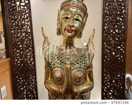 Thai Golden Teppanom Bodhisattva Statue 97697266