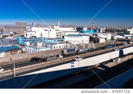 《Saitama Prefecture》Scenery of outer ring expressway near Toda Higashi Interchange 97697728