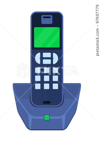 Fixed cordless telephone - modern flat design style single isolated image 97697779