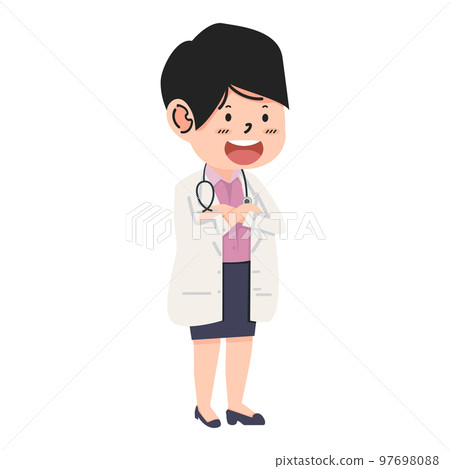 Man doctor poses cartoon flat Royalty Free Vector Image