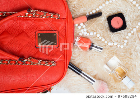 flat lay lady set around white sheepskin fur flat lay lady set around white sheepskin fur 97698284
