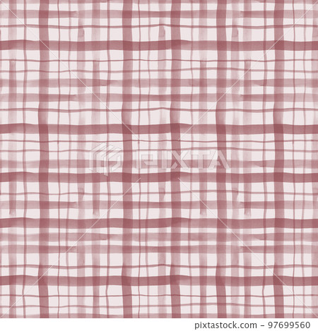 Watercolor pink checkered seamless pattern. Hand drawn stripe texture. Watercolor pink checkered seamless pattern. Hand drawn stripe texture. 97699560