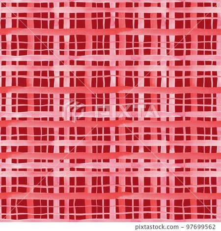 Watercolor pink checkered seamless pattern. Hand drawn stripe texture. Watercolor pink checkered seamless pattern. Hand drawn stripe texture. 97699562