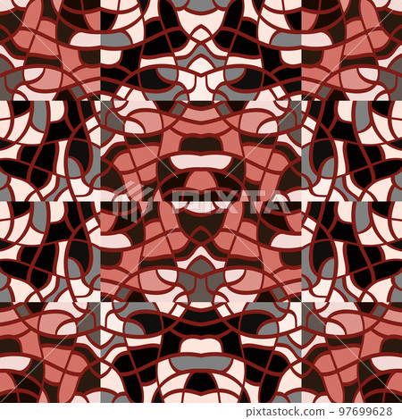 Creativef linear mosaic seamless pattern. Abstract line endless wallpaper. Vintage geometric tile ornament. 97699628