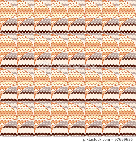Hand drawn Tribal wave lines seamless pattern. Abstract zig zag mosaic tile ornament. 97699656