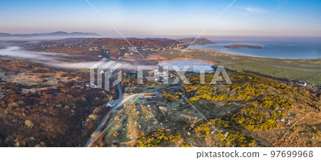 Aerial view of Clooney Lake in Narin and Portnoo, County Donegal - Ireland 97699968