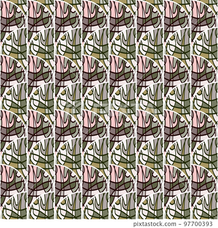 Seamless pattern in the form of a mosaic in retro style. Decorative abstract vintage ornament. 97700393