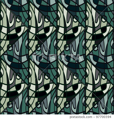 elegant mosaic of lines seamless pattern. Decorative abstract vintage ornament. 97700394