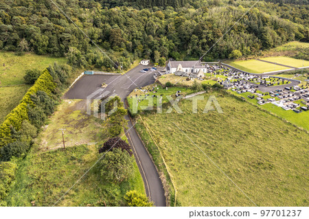 Aerial view of St. Aidans at Magilligan in Northern Ireland, UK 97701237