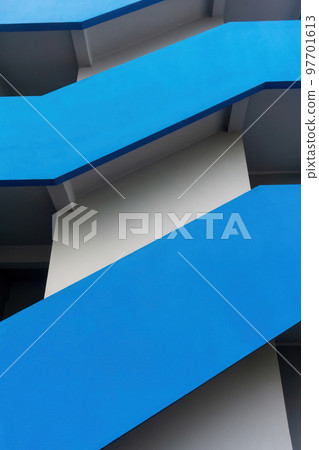 Gray - blue architectural building bottom view Gray - blue architectural building bottom view 97701613