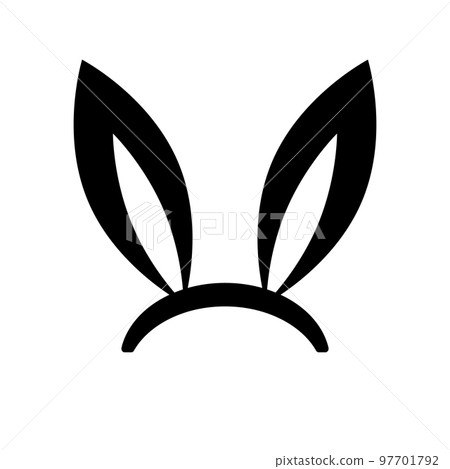 兔子耳朵圖標。兔子耳環。向量。 97701792