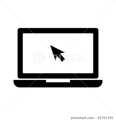 Laptop and computer mouse cursor icon. vector. 97701795