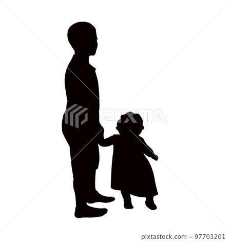 boy and baby girl playing, silhouette vector boy and baby girl playing, silhouette vector 97703201