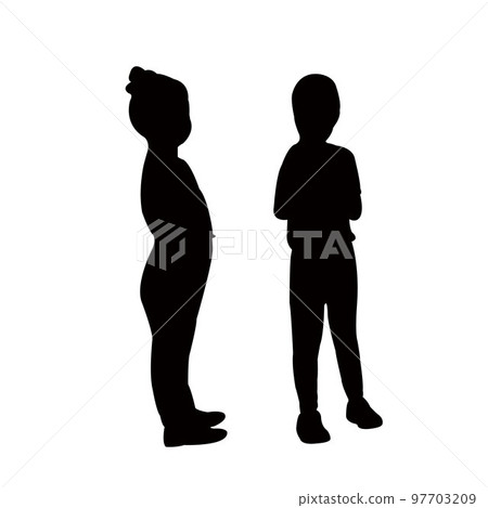 boy and girl body silhouette vector boy and girl body silhouette vector 97703209