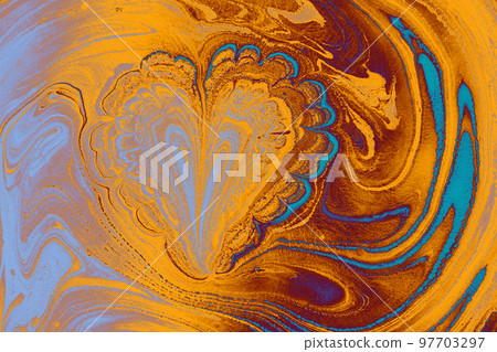 Abstract marble pattern texture. Traditional art of Ebru marbling Abstract marble pattern texture. Traditional art of Ebru marbling 97703297