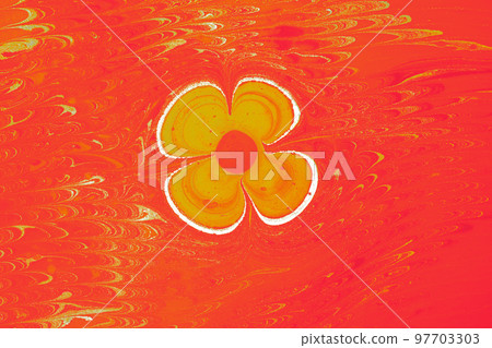 Abstract marble floral pattern texture. Traditional art of Ebru marbling 97703303