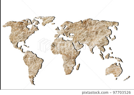 Roughly outlined world map with patterns fillings 97703526