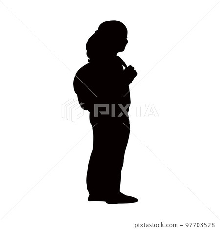 a school girl body silhouette vector a school girl body silhouette vector 97703528