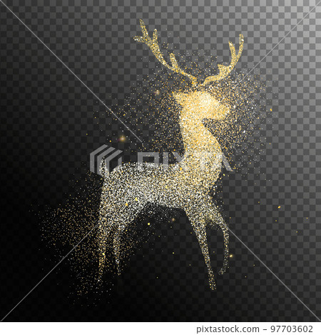 Christmas holiday gold glitter reindeer transparent background Christmas holiday gold glitter reindeer transparent background 97703602