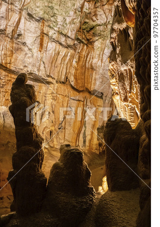 Karst outgrowths in the cave Postojnska-Jama in Slovenia Karst outgrowths in the cave Postojnska-Jama in Slovenia 97704357