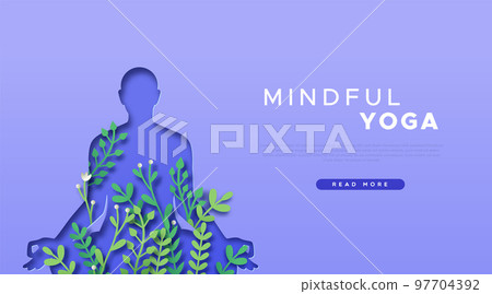Yoga class paper cut lotus pose web template Yoga class paper cut lotus pose web template 97704392