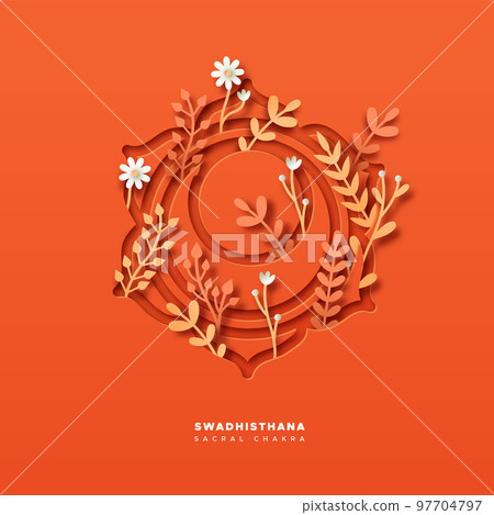 Paper cut nature yoga sacral chakra symbol cutout 97704797