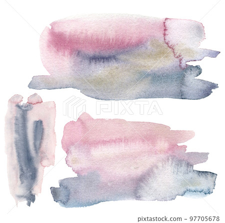Watercolor texture with pink and blue points set. Hand painted beautiful illustration with stains isolated on white background. For design, print, fabric or background. Watercolor texture with pink and blue points set. Hand painted beautiful illustration with stains isolated on white background. For design, print, fabric or background. 97705678