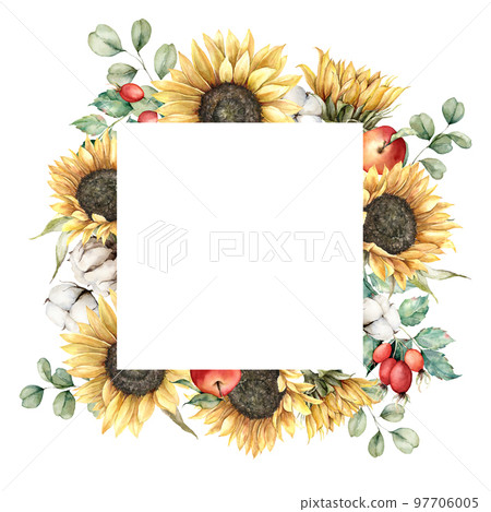 Sunflower Eucalyptus Floral Geometric Cutting Board