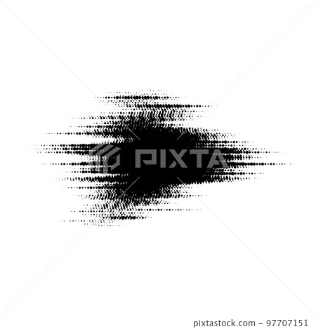 Grunge glitched halftone spot. Distorted comic pop art textured stain. Spotted dots background blot. Monochrome design element. Vector Grunge glitched halftone spot. Distorted comic pop art textured stain. Spotted dots background blot. Monochrome design element. Vector 97707151