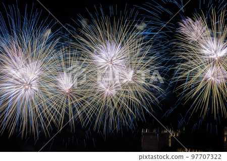 Fireworks on a winter night 97707322