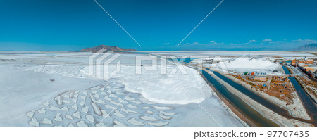 Aerial view of the special Bonneville state park at Utah, USA. Aerial view of the special Bonneville state park at Utah, USA. 97707435