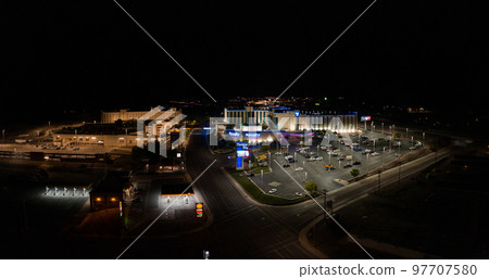 Aerial view of the Wendover city near Bonneville Salt Flats in Nevada. 97707580