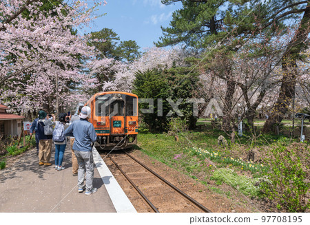 【青森縣五所河原市蘆之公園站】本州最北端的私人火車站櫻花隧道 【青森縣五所河原市蘆之公園站】本州最北端的私人火車站櫻花隧道 97708195