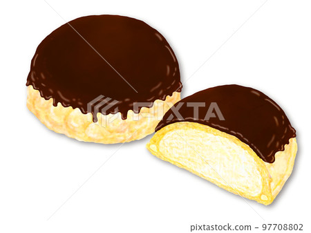 麵包的橫截面_Chocolate coppé 麵包的橫截面_Chocolate coppé 97708802