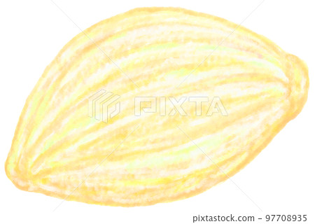 Melon bread_Rugby ball shaped melon bread_Melon bread illustration 97708935