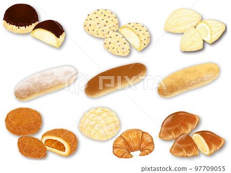 Various bread set_Illustrations of various breads 97709055