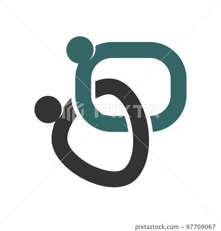 connect logo. people connection logo template Icon Illustration Brand Identity 97709067