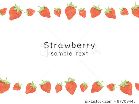 Strawberry horizontal line frame illustration Strawberry horizontal line frame illustration 97709443