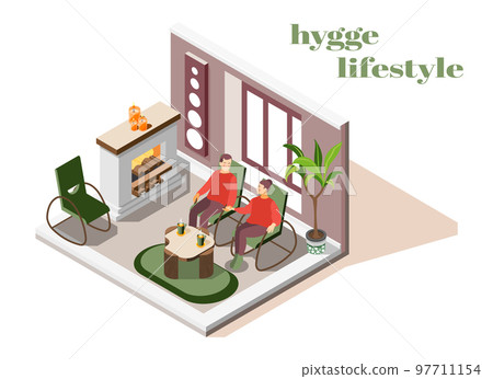 Hygge Lifestyle Isometric Composition Hygge Lifestyle Isometric Composition 97711154