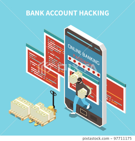 Isometric Hacker Fishing Digital Crime Composition Isometric Hacker Fishing Digital Crime Composition 97711175