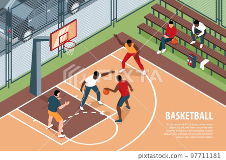 Isometric Basketball Horizontal Background 97711181