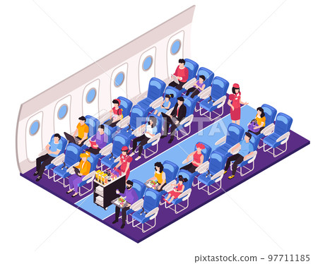 Aircraft Interior Isometric Composition 97711185
