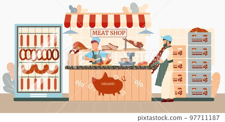 Sausage Stall Flat Composition 97711187