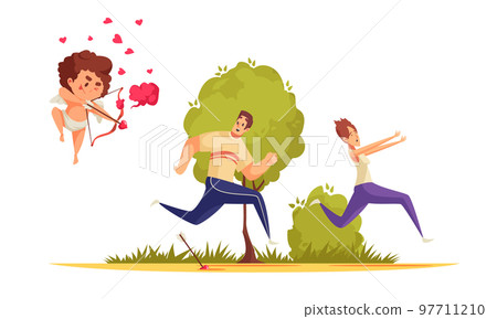 Cupid Hunt Valentines Composition 97711210