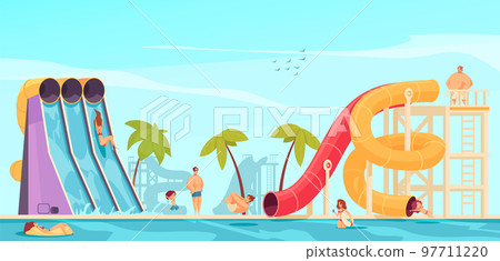 Aqua Park Slides Composition 97711220