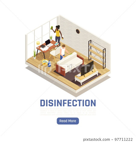 Home Disinfection Isometric Background 97711222