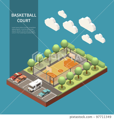 Sport Field Isometric Illustration 97711349