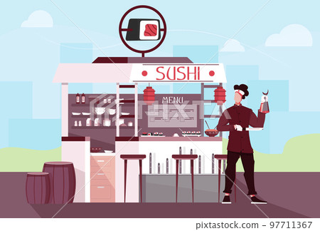 Outdoor Sushi Shop Composition Outdoor Sushi Shop Composition 97711367