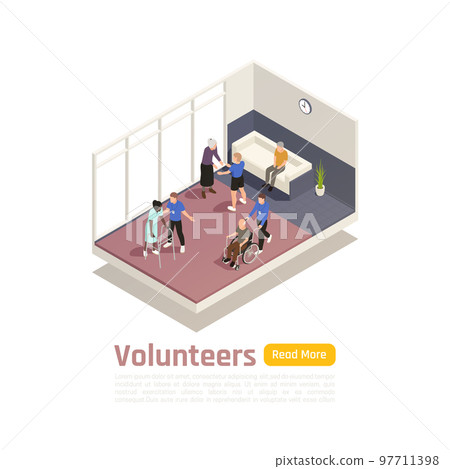 Medical Volunteering Isometric Background 97711398